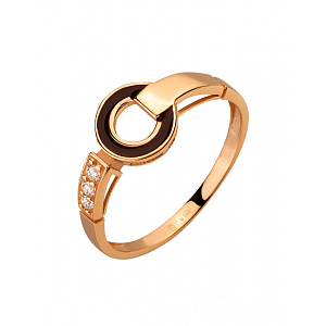 Золотое кольцо с фианитом (цирконием куб.) (01-200745981) фотография