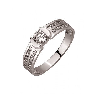 Золота каблучка з фіанітом (цирконієм куб.) (01-200766281) фотографія