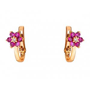 Золоті сережки з фіанітом (цирконієм куб.) (01-200819381) фотографія