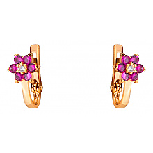 Золоті сережки з фіанітом (цирконієм куб.) (01-200819381)