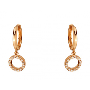 Золотые серьги с фианитом (цирконием куб.) (01-200838381) фотография