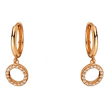 Золотые серьги с фианитом (цирконием куб.) (01-200838381)