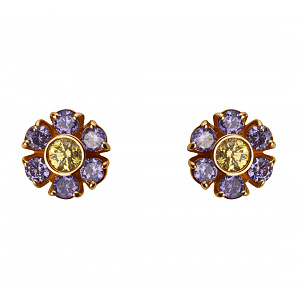 Золоті сережки з фіанітами (1б_с-092) фотографія