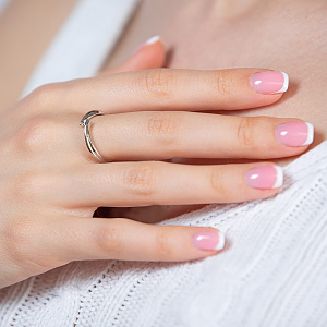 Золотое кольцо с бриллиантом (2к-079) фотография