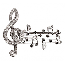 Золотая брошь с фианитами (кубическим цирконием) (2б_бр-021)