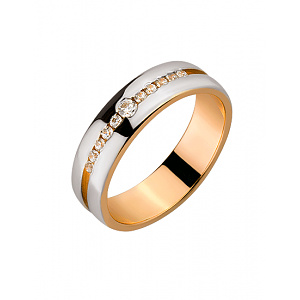 Золотое кольцо с цирконием куб. (01-19171482) фотография