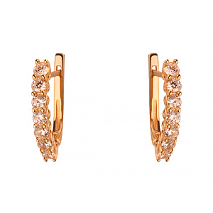 Золотые серьги с фианитом (цирконием куб.) (01-200152582) фотография