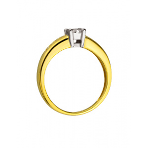 Золота каблучка з діамантами (01-200230582) фотографія