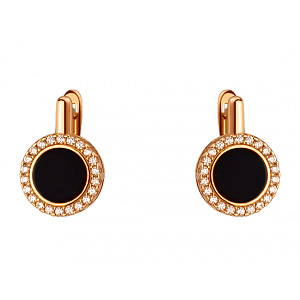 Золотые серьги с цирконием куб. (01-200388282) фотография