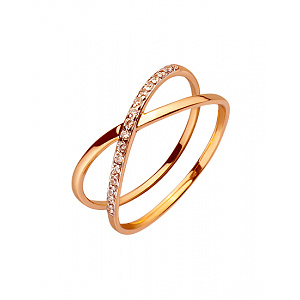 Золотое кольцо с цирконием куб. (01-200392682) фотография