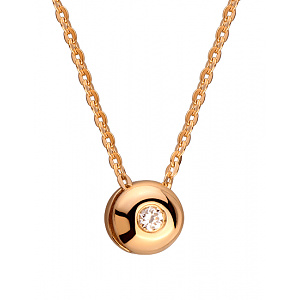 Золоте кольє з цирконієм куб. (01-200443882) фотографія