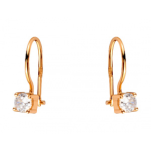 Золотые серьги с цирконием куб. (01-200465982) фотография