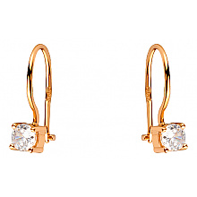 Золотые серьги с цирконием куб. (01-200465982)