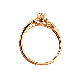 Золота каблучка з цирконієм куб. (01-200481282) фотографія