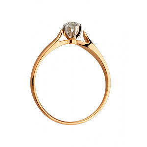Золотое кольцо с бриллиантом (01-200530782) фотография
