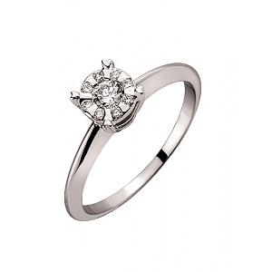 Золота каблучка з діамантами (01-200539582) фотографія