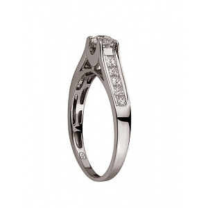 Золота каблучка з діамантами (01-200575982) фотографія