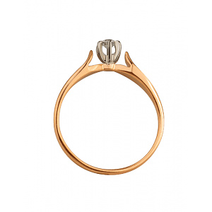 Золота каблучка з діамантом (01-200590082) фотографія