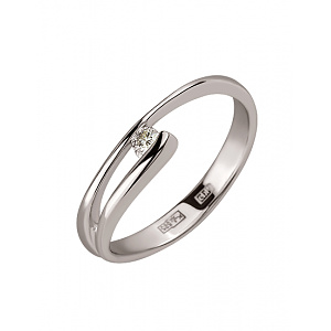 Золота каблучка з діамантом (01-200599982) фотографія