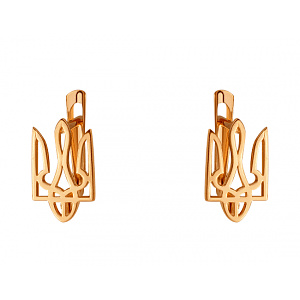 Золоті сережки з цирконієм куб. (01-200602982) фотографія