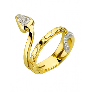 Золота каблучка з діамантами (01-200606482) фотографія