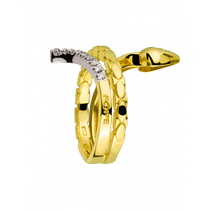 Золота каблучка з діамантами (01-200606482) фотографія