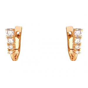 Золотые серьги с фианитом (цирконием куб.) (01-200761582) фотография