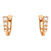 Золотые серьги с фианитом (цирконием куб.) (01-200761582)