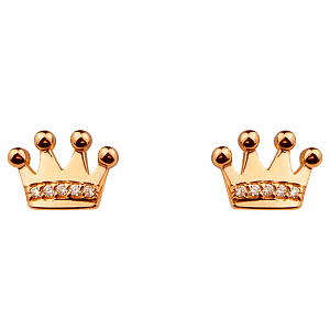 Золотые серьги с фианитом (цирконием куб.) (01-200773382) фотография