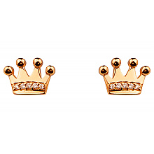 Золотые серьги с фианитом (цирконием куб.) (01-200773382)