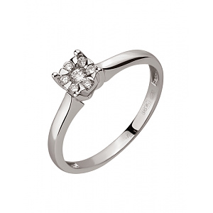 Золота каблучка з діамантами (01-200807482) фотографія