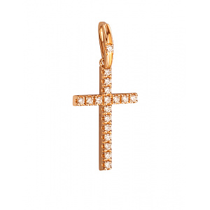 Золотой крестик с бриллиантами (01-200815982) фотография