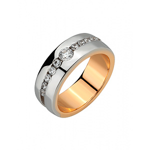 Золота каблучка з фіанітом (цирконієм куб.) (01-200838382) фотографія