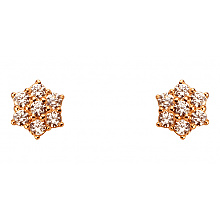 Золоті сережки з фіанітом (цирконієм куб.) (01-200867882)