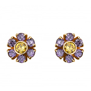 Золоті сережки з фіанітами (1б_с-092) фотографія