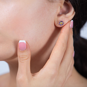 Золоті сережки з фіанітами (1б_с-092) фотографія