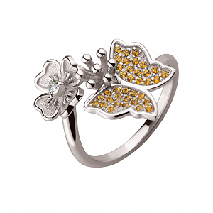 Золотое кольцо с бриллиантом  и  топазами (2б_к-233) картинка Золотое кольцо с бриллиантом  и  топазами (2б_к-233) фотография