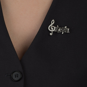 Золотая брошь с фианитами (кубическим цирконием) (2б_бр-021) фотография