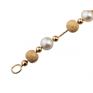 Золотое колье с жемчугом (01-18344083) фотография