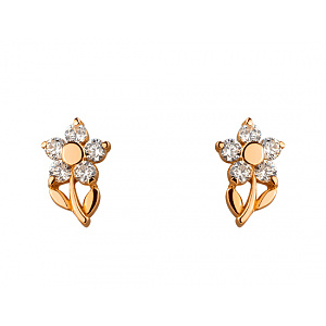 Золоті сережки з цирконієм куб. (01-19279083) фотографія