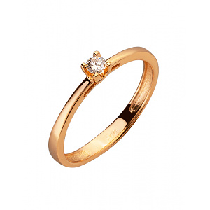 Золотое кольцо с бриллиантом (01-200152583) фотография