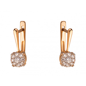 Золотые серьги с цирконием куб. (01-200220883) фотография