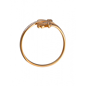 Золотое кольцо с цирконием куб. (01-200237283) фотография