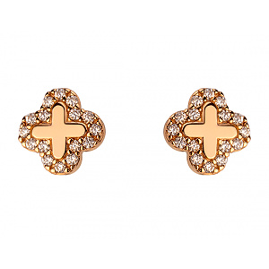 Золотые серьги с цирконием куб. (01-200358783) фотография