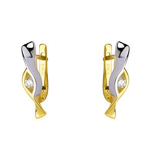 Золотые серьги с бриллиантами (01-200413883) фотография