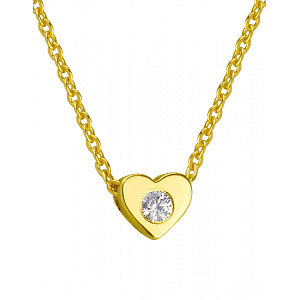 Золотое колье с цирконием куб. (01-200428683) фотография