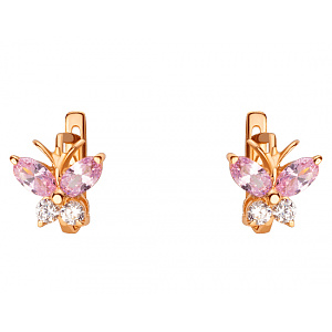 Золотые серьги с цирконием куб. (01-200443883) фотография