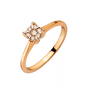 Золота каблучка з діамантами (01-200449083) фотографія