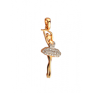 Золотий кулон з цирконієм куб. (01-200526583) фотографія