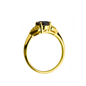 Золота каблучка з діамантами  та  корундом (01-200563583) картинка Золота каблучка з діамантами  та  корундом (01-200563583) фотографія